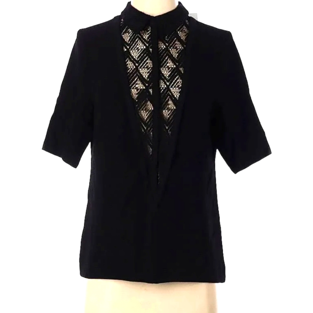ALC Black Viscose wool blend shirt size L